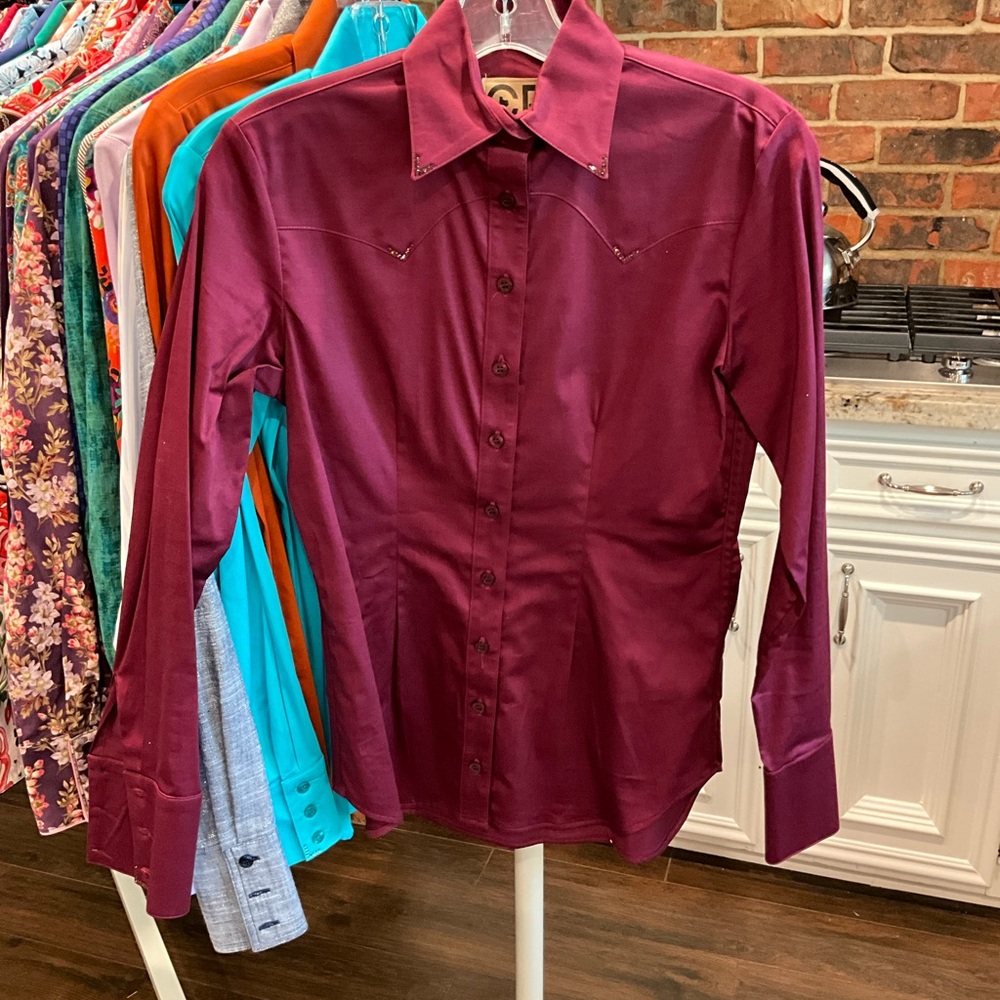 Women's Burgundy Western Shirt